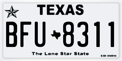 TX license plate BFU8311