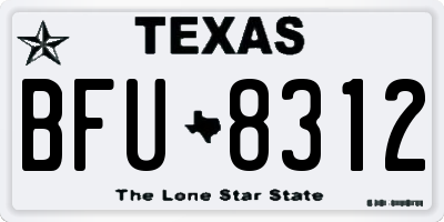 TX license plate BFU8312