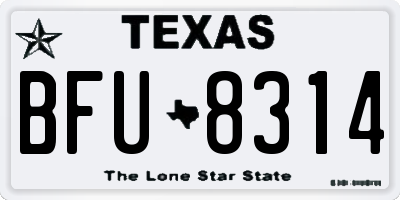 TX license plate BFU8314