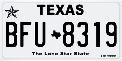 TX license plate BFU8319