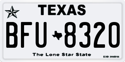 TX license plate BFU8320