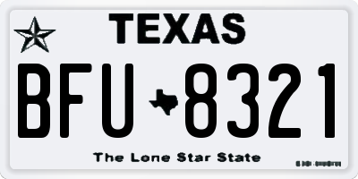 TX license plate BFU8321