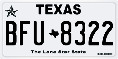 TX license plate BFU8322