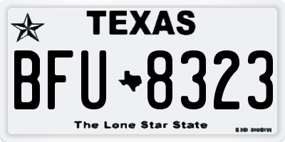 TX license plate BFU8323