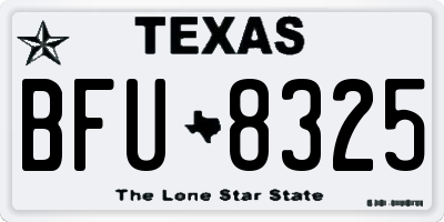 TX license plate BFU8325