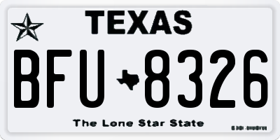 TX license plate BFU8326