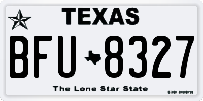 TX license plate BFU8327