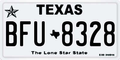 TX license plate BFU8328
