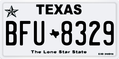 TX license plate BFU8329