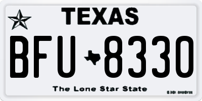TX license plate BFU8330