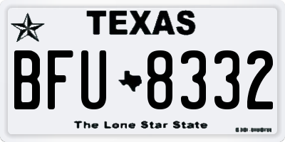 TX license plate BFU8332