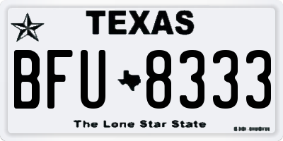 TX license plate BFU8333