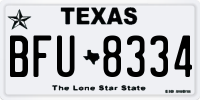 TX license plate BFU8334