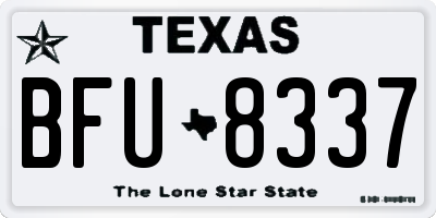 TX license plate BFU8337