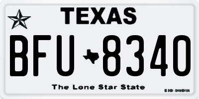 TX license plate BFU8340