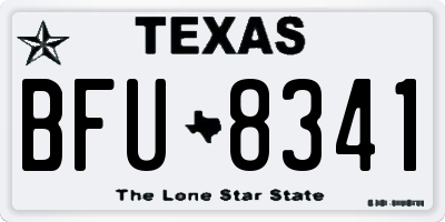 TX license plate BFU8341
