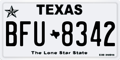 TX license plate BFU8342