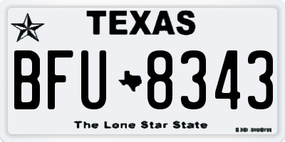 TX license plate BFU8343