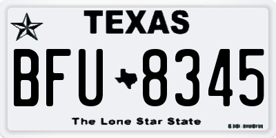 TX license plate BFU8345