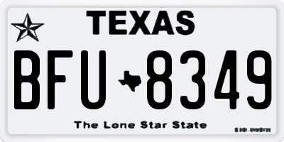 TX license plate BFU8349