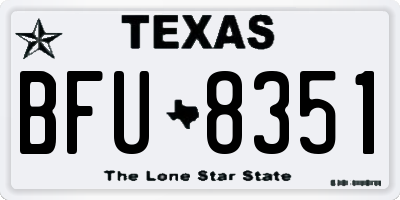 TX license plate BFU8351