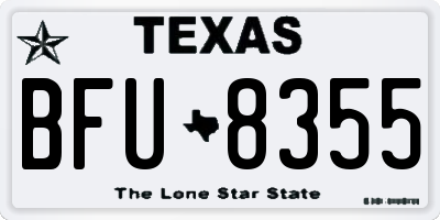 TX license plate BFU8355