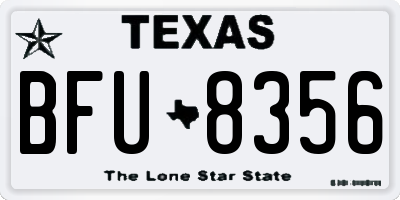 TX license plate BFU8356
