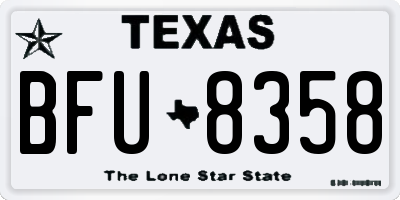 TX license plate BFU8358