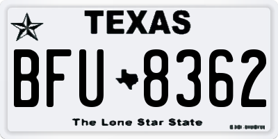 TX license plate BFU8362