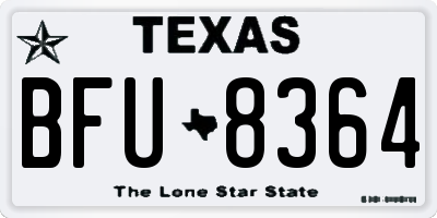 TX license plate BFU8364