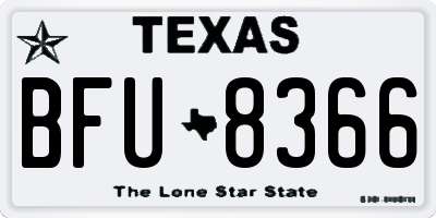 TX license plate BFU8366