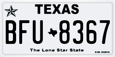 TX license plate BFU8367