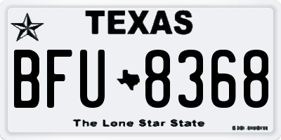 TX license plate BFU8368