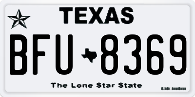 TX license plate BFU8369