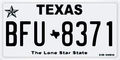 TX license plate BFU8371