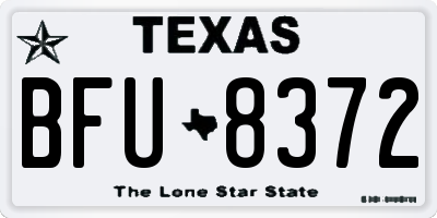 TX license plate BFU8372