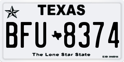 TX license plate BFU8374