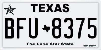 TX license plate BFU8375