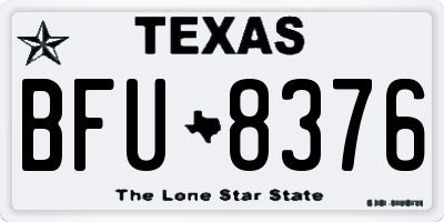 TX license plate BFU8376