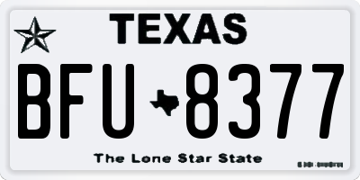 TX license plate BFU8377