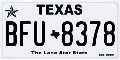 TX license plate BFU8378