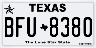 TX license plate BFU8380
