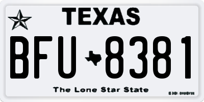 TX license plate BFU8381