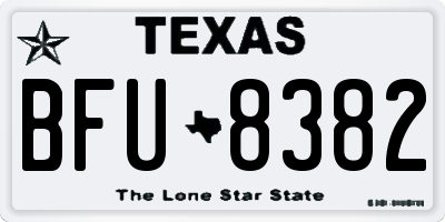 TX license plate BFU8382