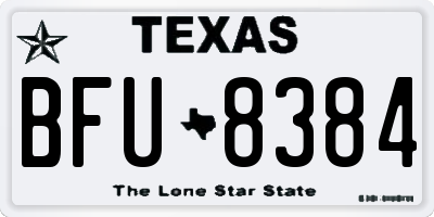 TX license plate BFU8384