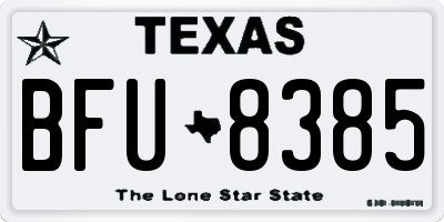 TX license plate BFU8385