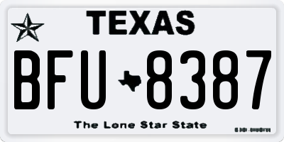 TX license plate BFU8387