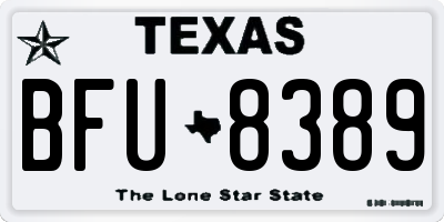 TX license plate BFU8389