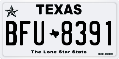 TX license plate BFU8391