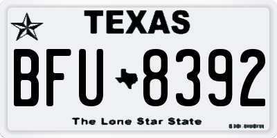 TX license plate BFU8392